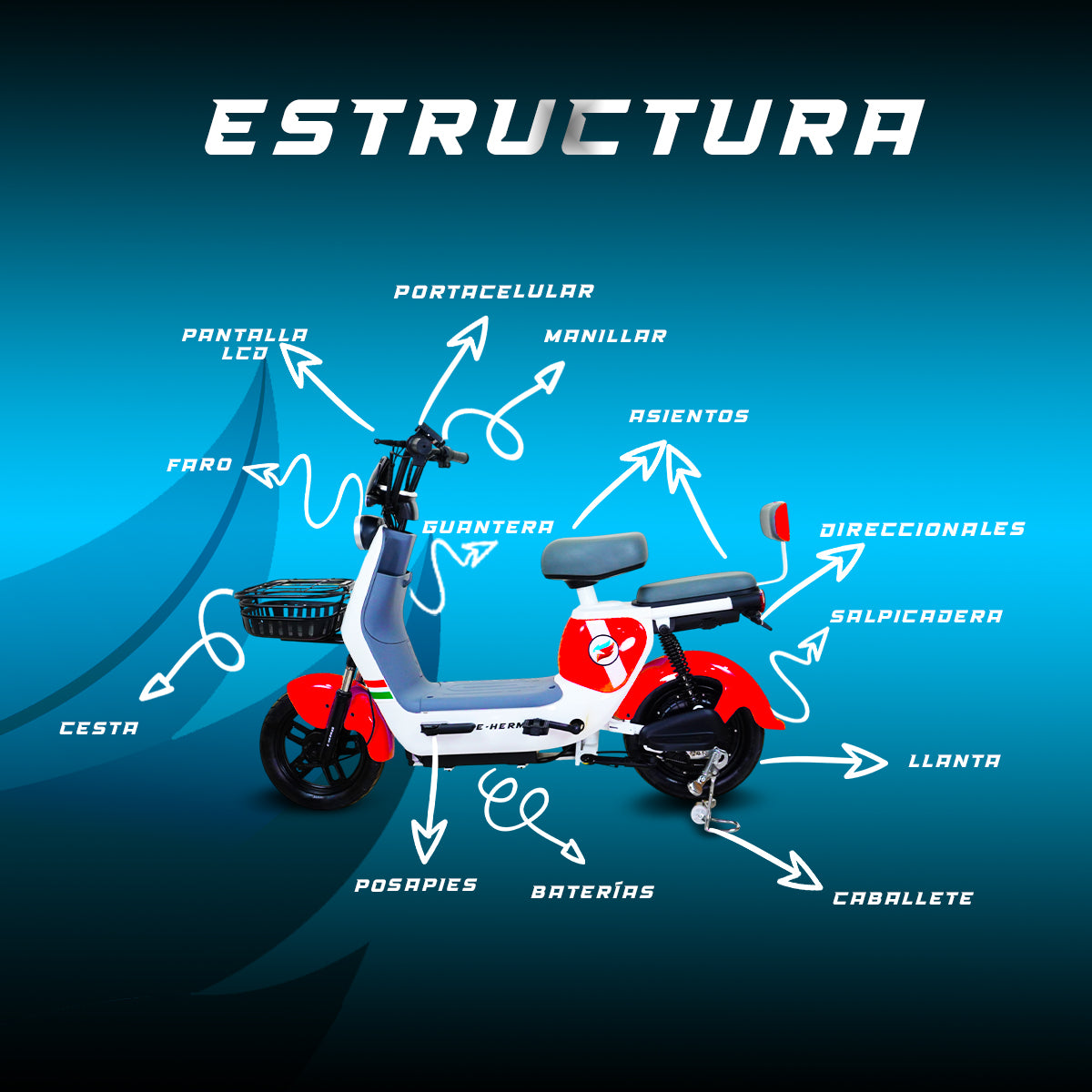 Moto bici eléctrica E-Hermas Chocolate