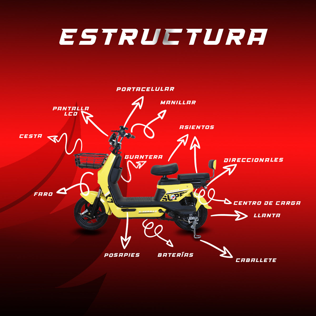 Moto bici eléctrica E-Hermas Fox