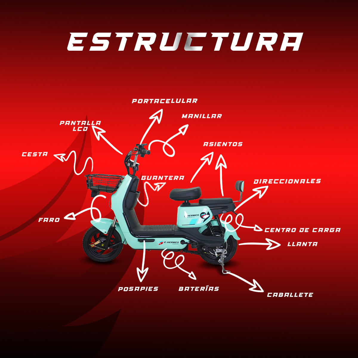 Moto bici eléctrica E-Hermas Gio Gio