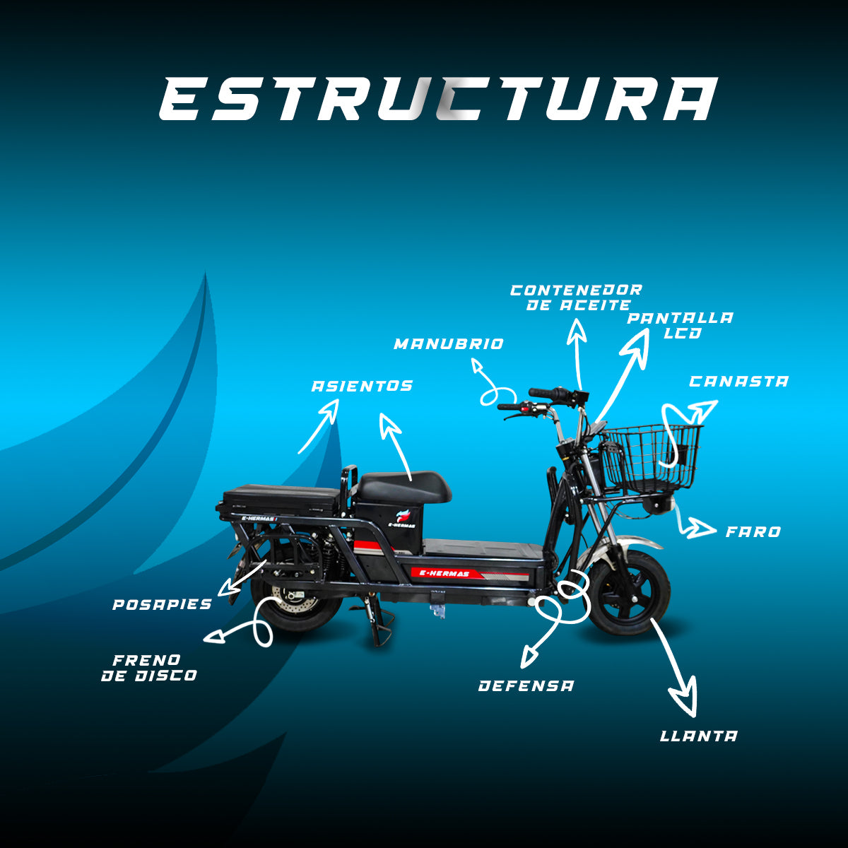 Moto bici eléctrica E-Hermas JL18