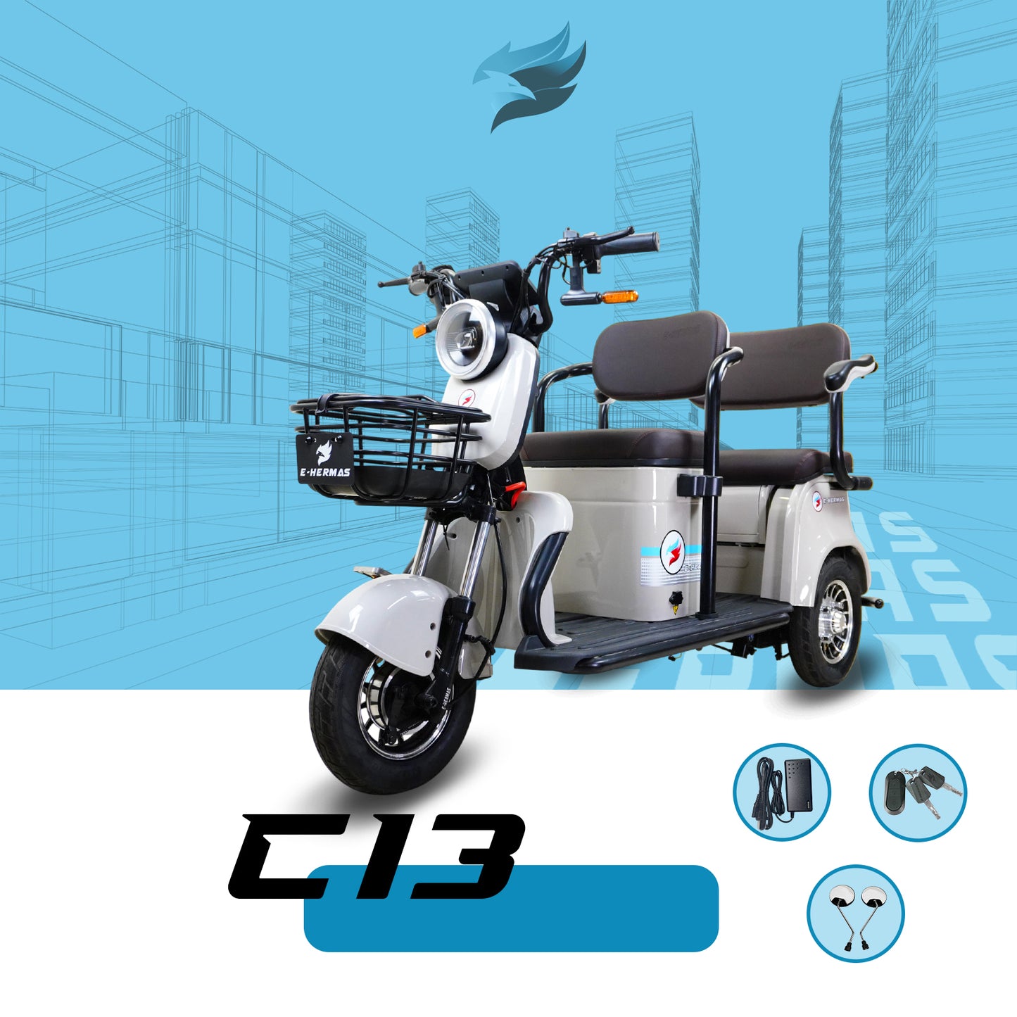 Triciclo Eléctrico E-Hermas C13