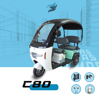 Triciclo Eléctrico con toldo E-Hermas C90
