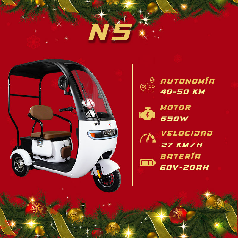 Triciclo Eléctrico con toldo E-Hermas N5