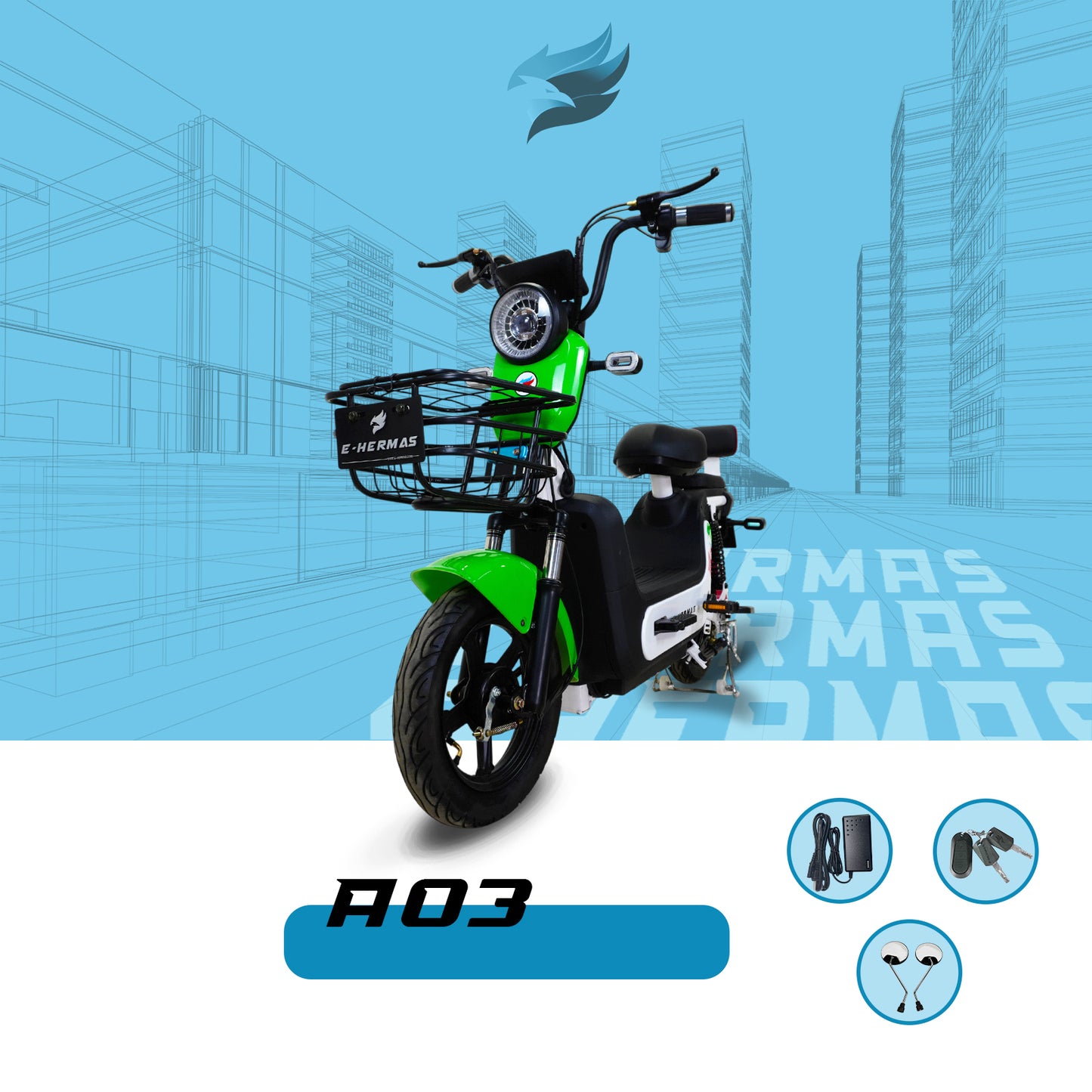 Moto bici eléctrica E-Hermas A03