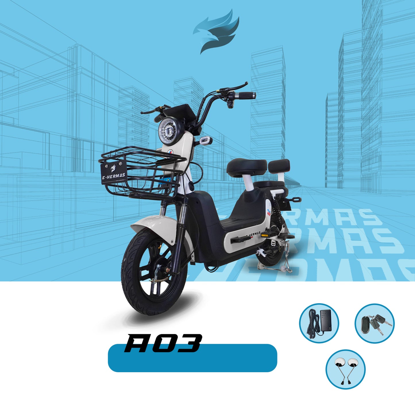 Moto bici eléctrica E-Hermas A03