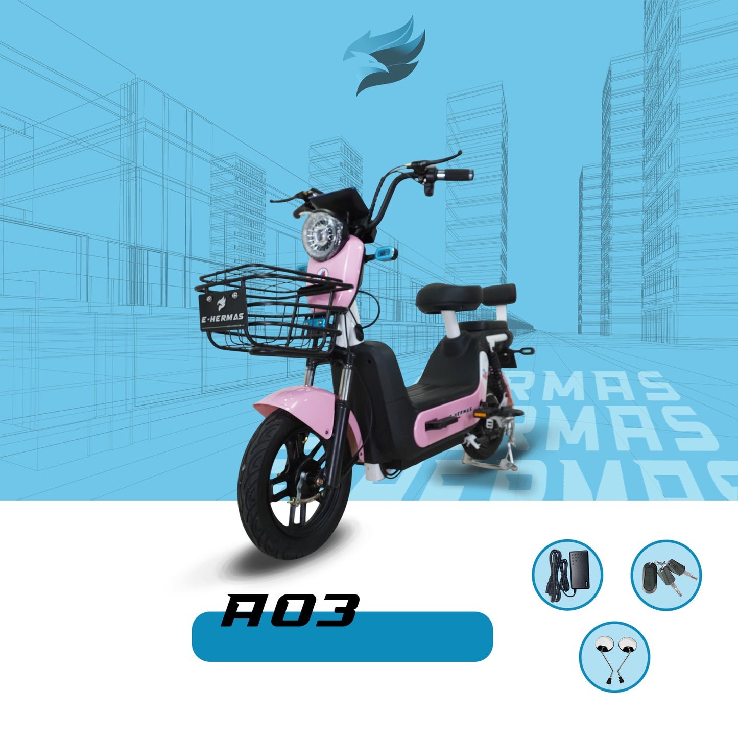 Moto bici eléctrica E-Hermas A03