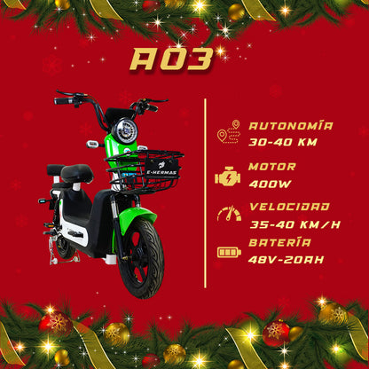 Moto bici eléctrica E-Hermas A03