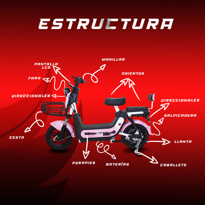 Moto bici eléctrica E-Hermas A03