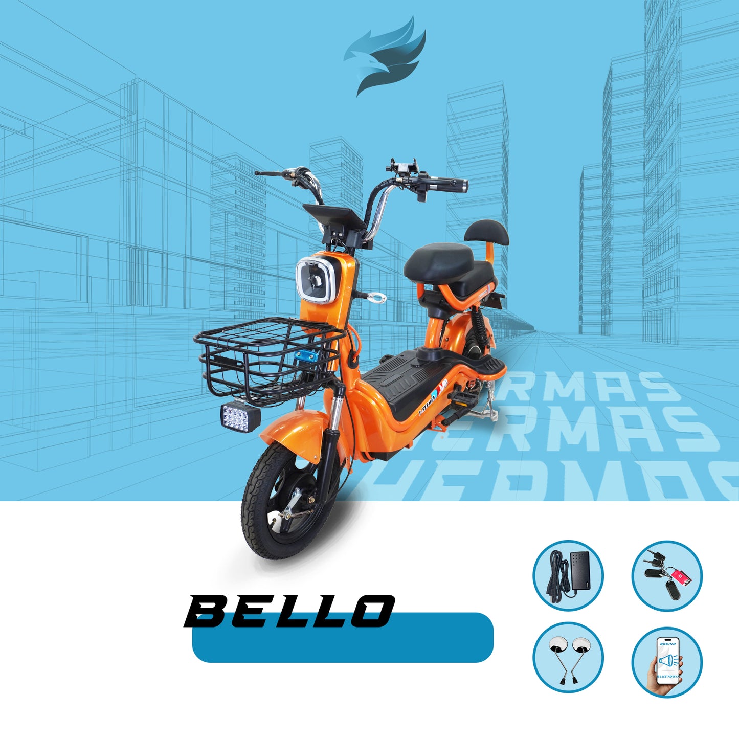 Moto bici eléctrica E-Hermas Bello