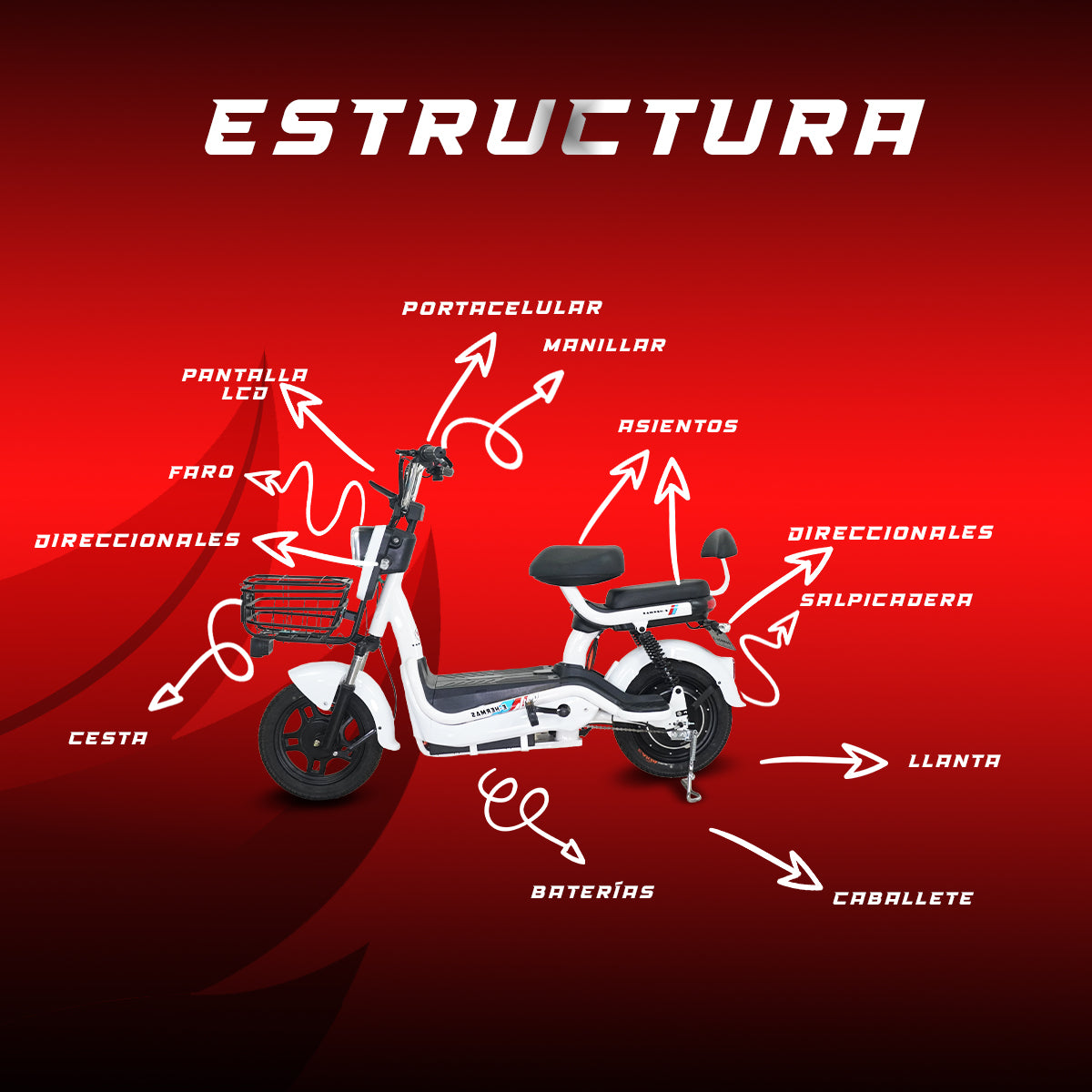 Moto bici eléctrica E-Hermas Bello