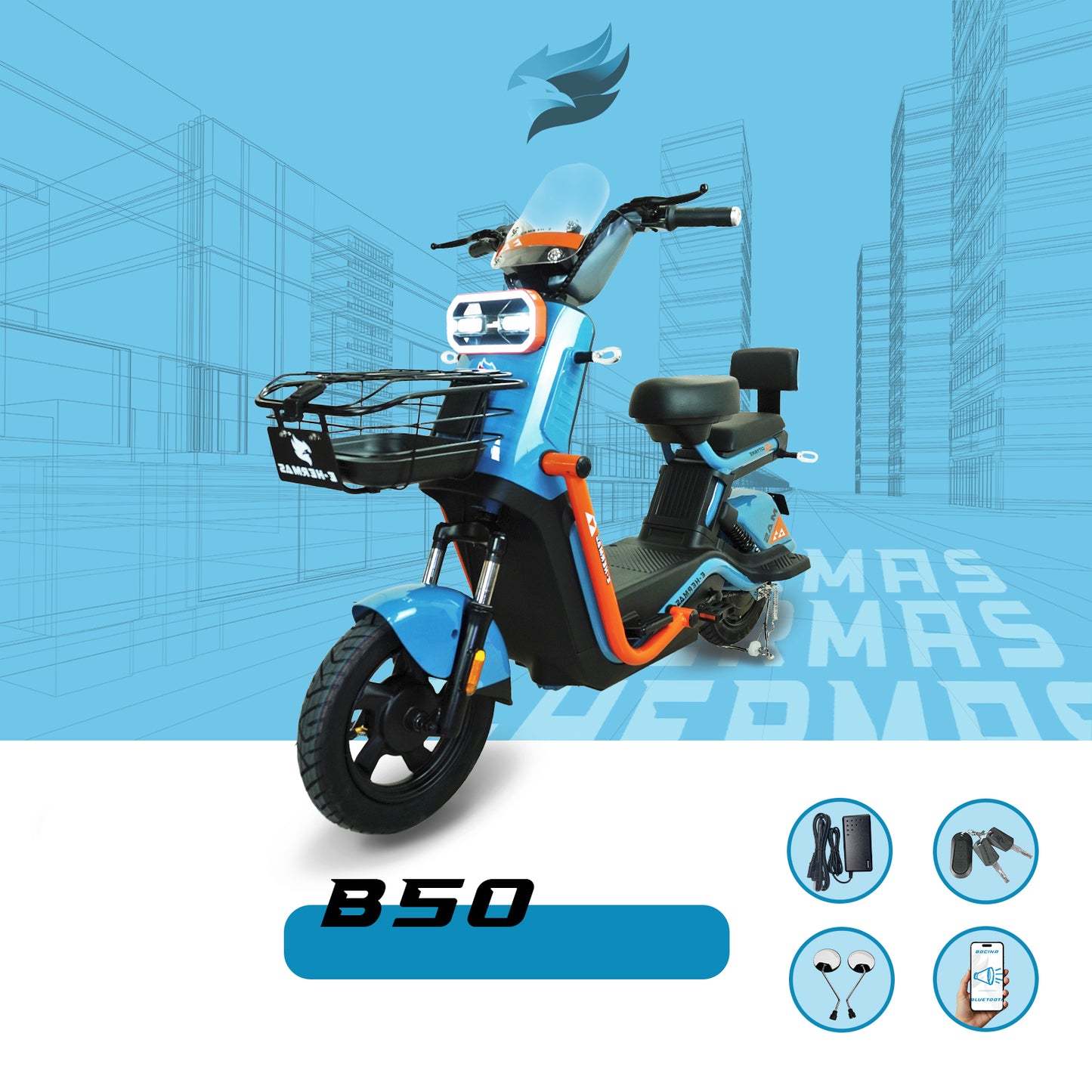 Moto bici eléctrica E-Hermas B50