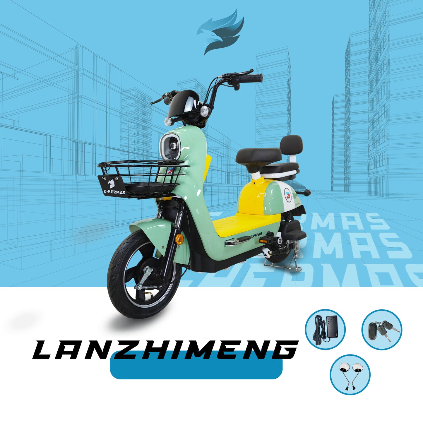 Moto bici eléctrica E-Hermas Lanzhimeng