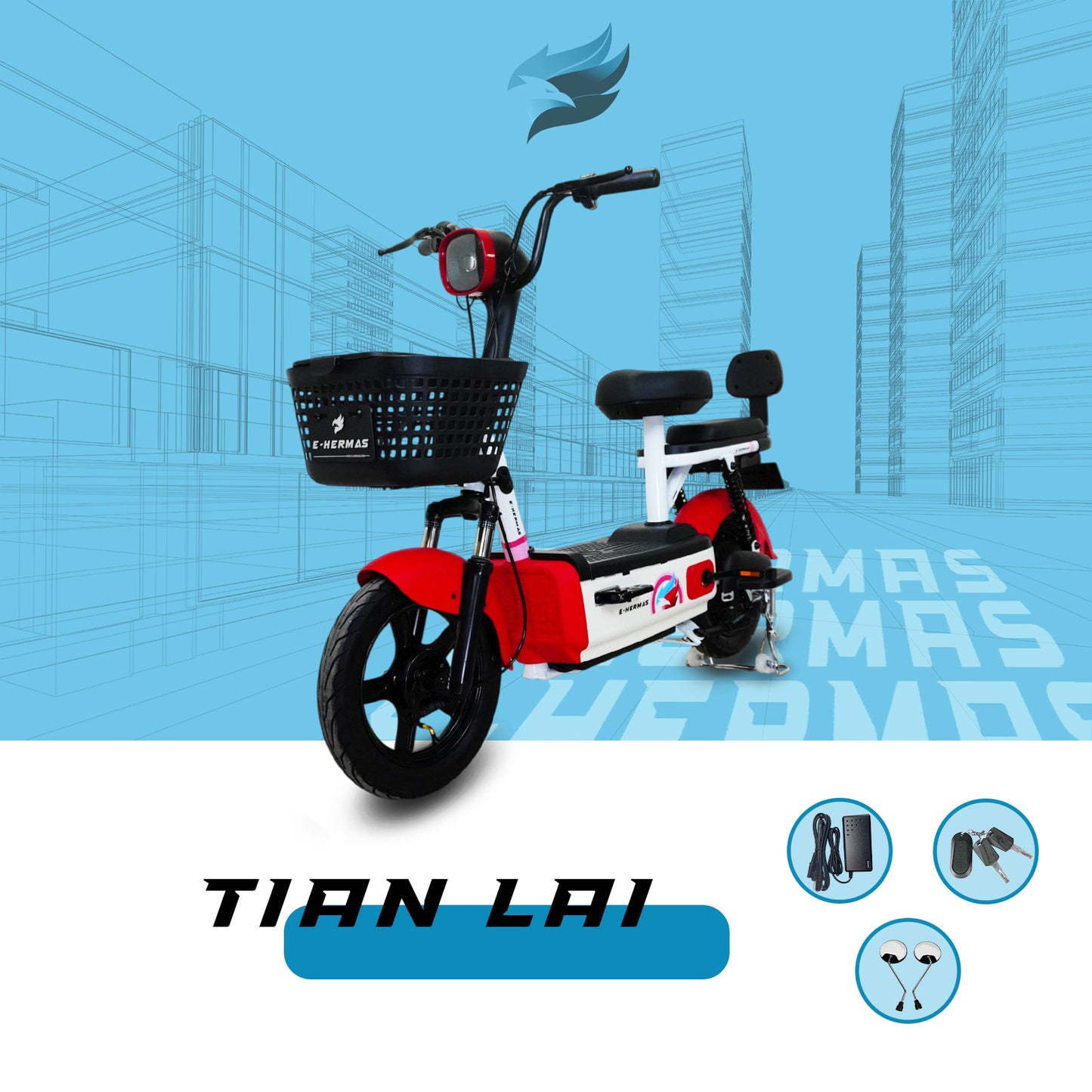 Moto bici eléctrica E-Hermas Tian Lai