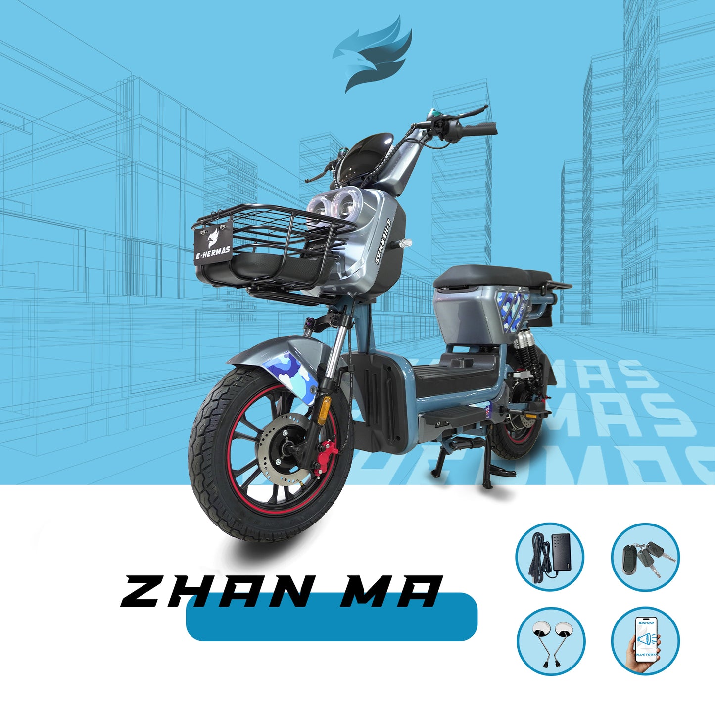 Moto bici eléctrica E-Hermas Zhan Ma
