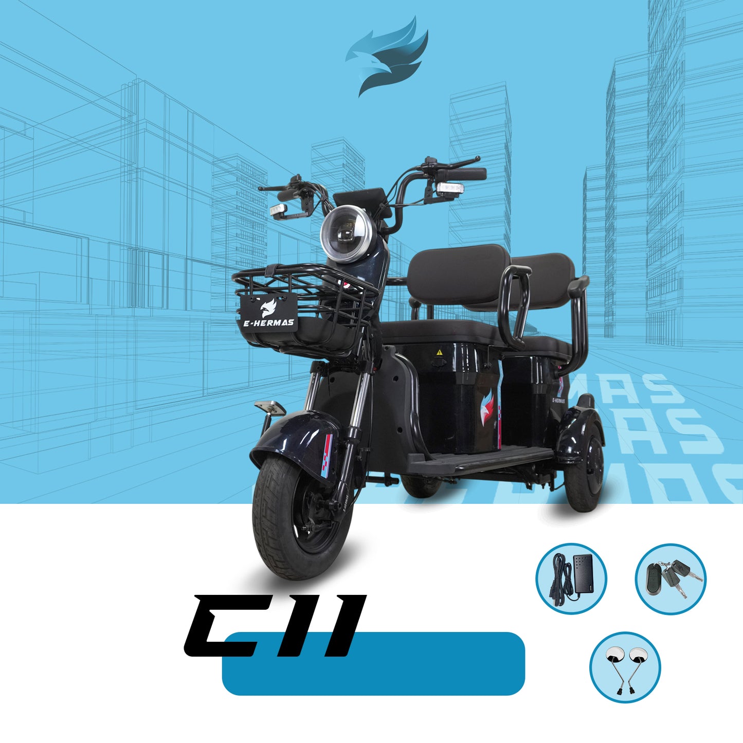 Triciclo Eléctrico E-Hermas C11