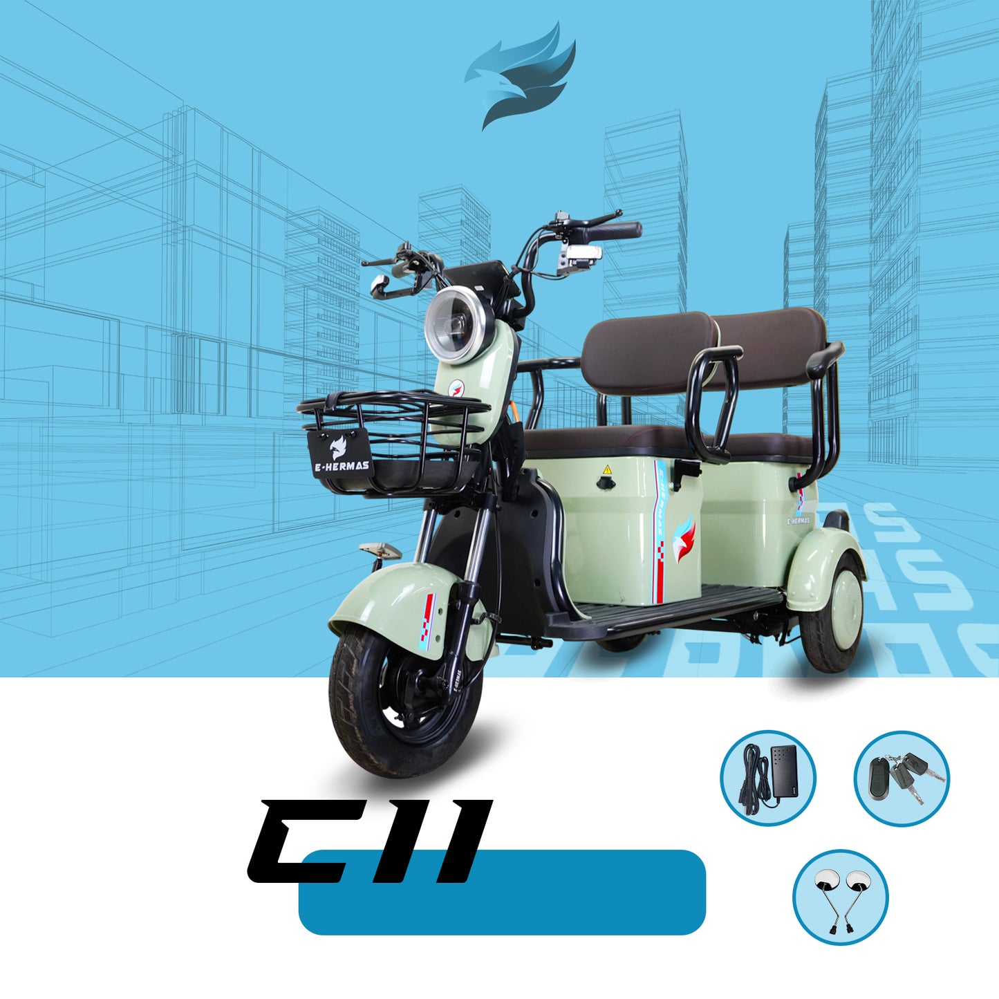 Triciclo Eléctrico E-Hermas C11