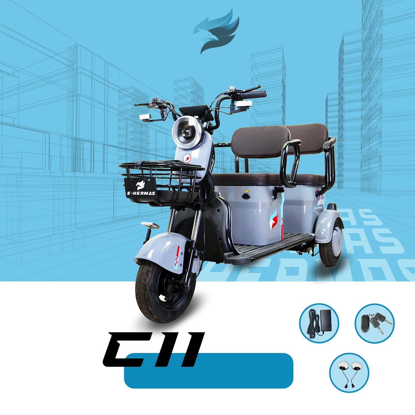 Triciclo Eléctrico E-Hermas C11