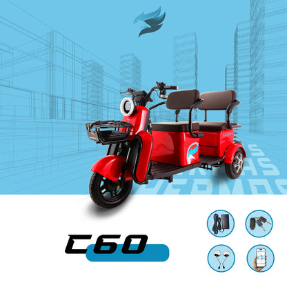 Triciclo Eléctrico con bocina bluetooth E-Hermas C60