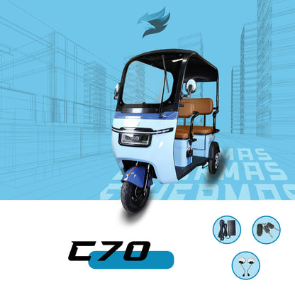 Triciclo Eléctrico con toldo E-Hermas C70