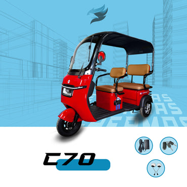 Triciclo Eléctrico con toldo E-Hermas C70