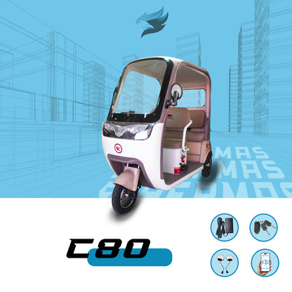 Triciclo Eléctrico con toldo E-Hermas C80 PRO
