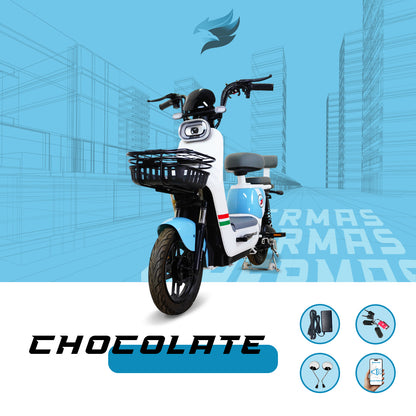 Moto bici eléctrica E-Hermas Chocolate