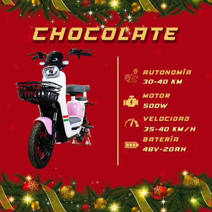 Moto bici eléctrica E-Hermas Chocolate