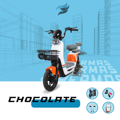 Moto bici eléctrica E-Hermas Chocolate