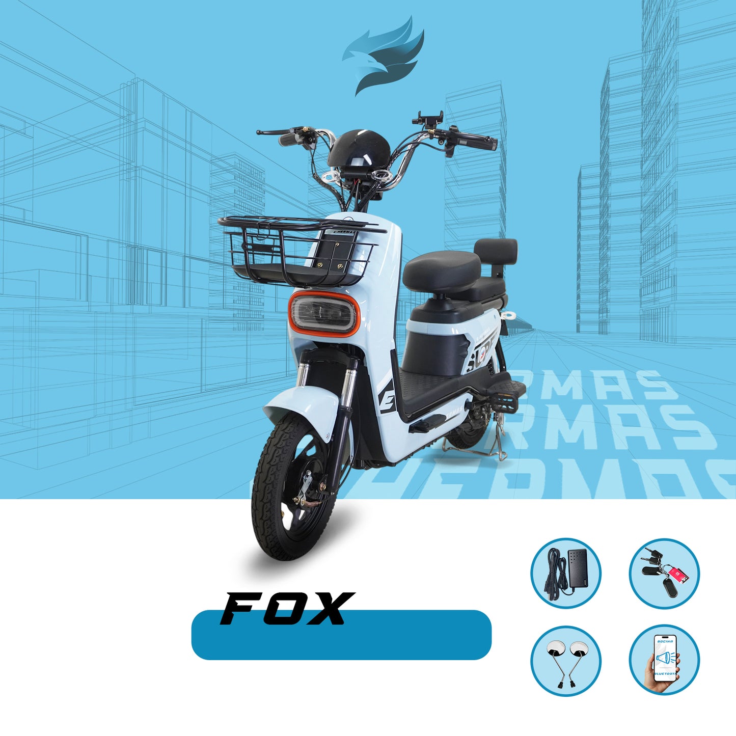 Moto bici eléctrica E-Hermas Fox