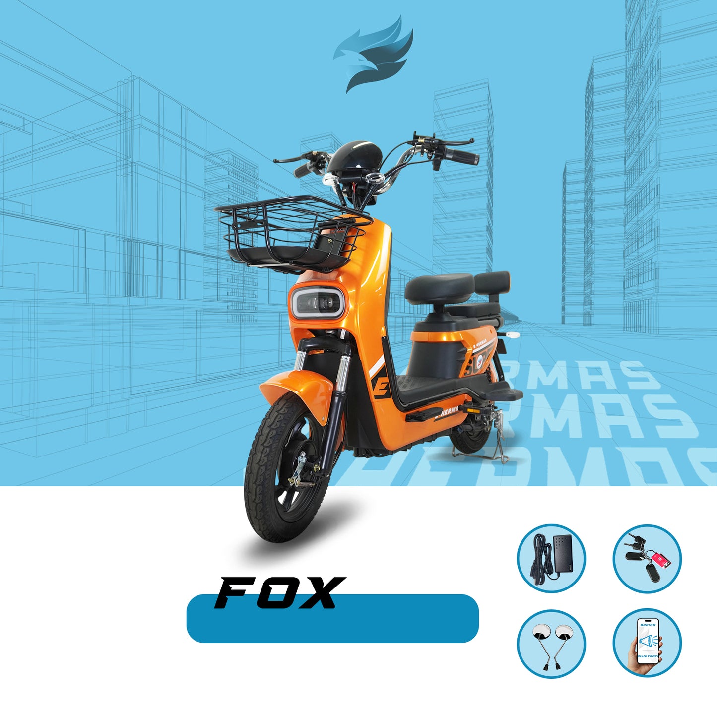 Moto bici eléctrica E-Hermas Fox