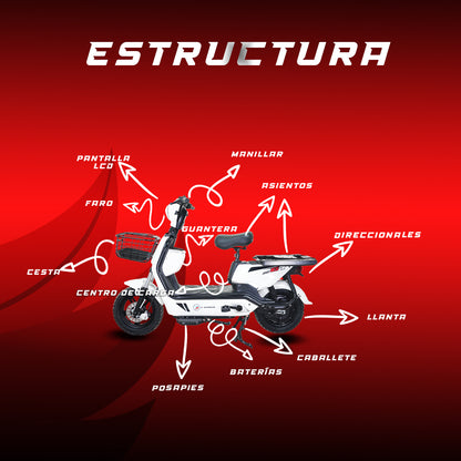 Moto bici eléctrica E-Hermas GT