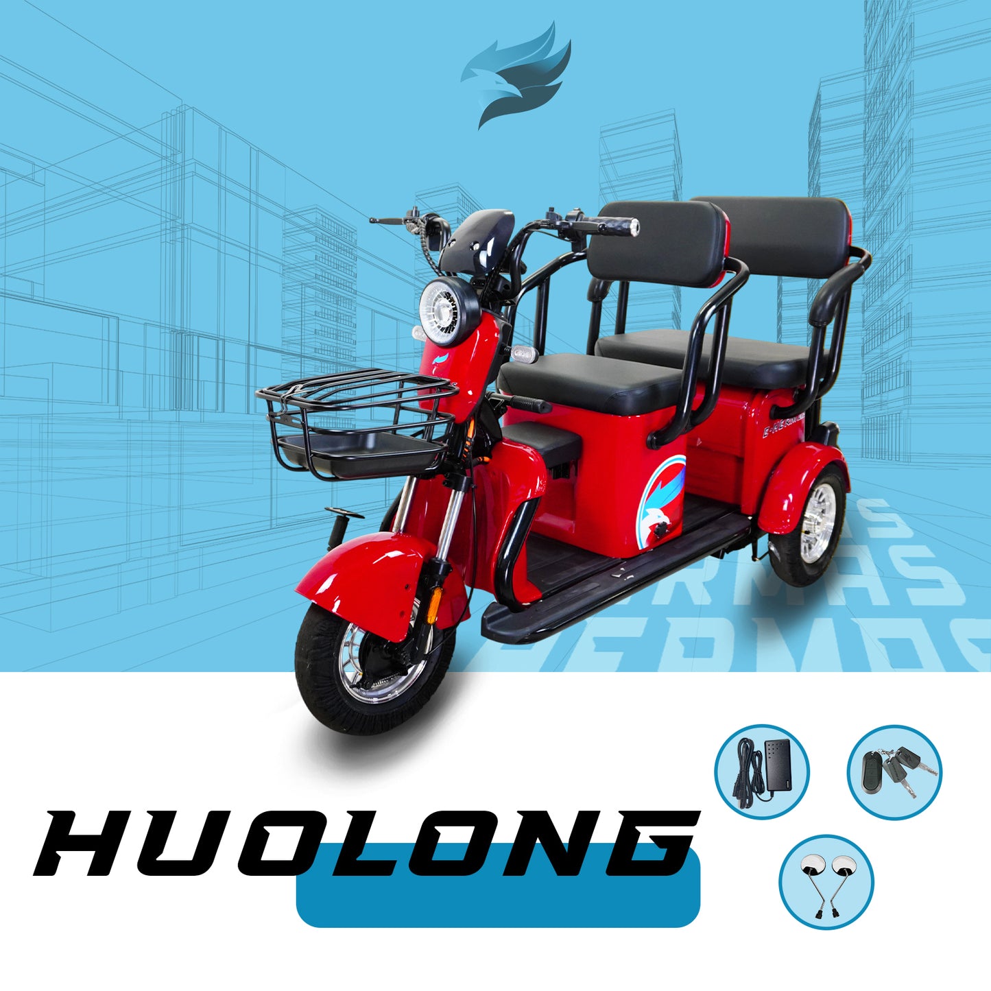 Triciclo Eléctrico E-Hermas Huolong