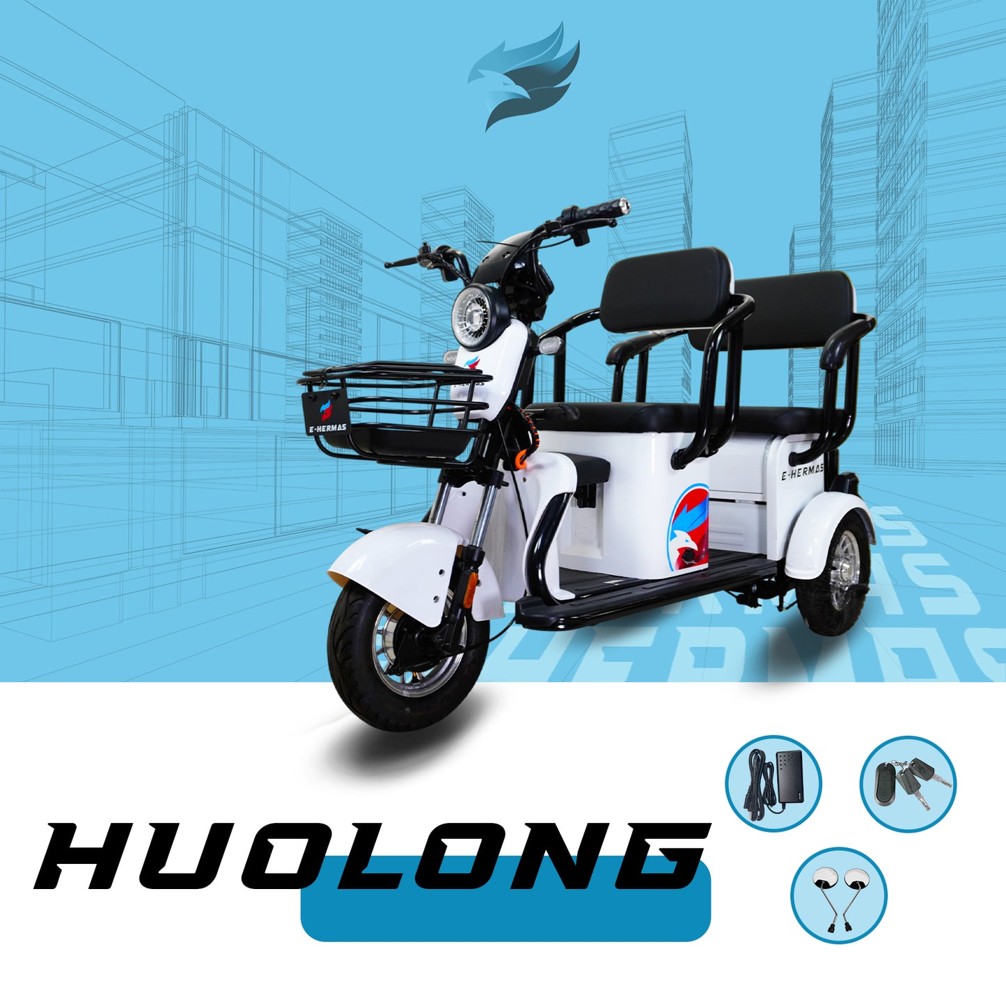Triciclo Eléctrico E-Hermas Huolong
