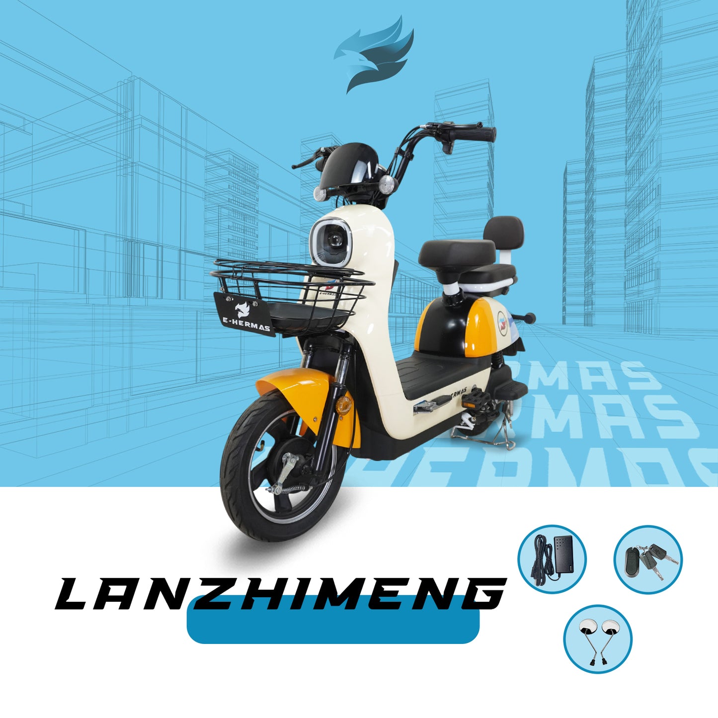 Moto bici eléctrica E-Hermas Lanzhimeng