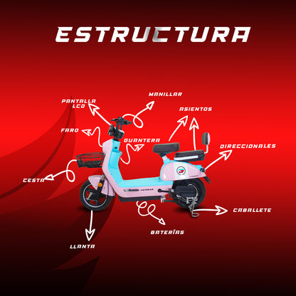 Moto bici eléctrica E-Hermas Lanzhimeng