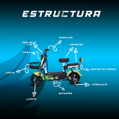 Moto bici eléctrica E-Hermas Lehu