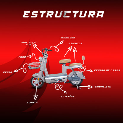Moto bici eléctrica E-Hermas Moka