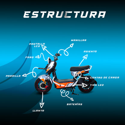 Moto bici eléctrica E-Hermas Raptor