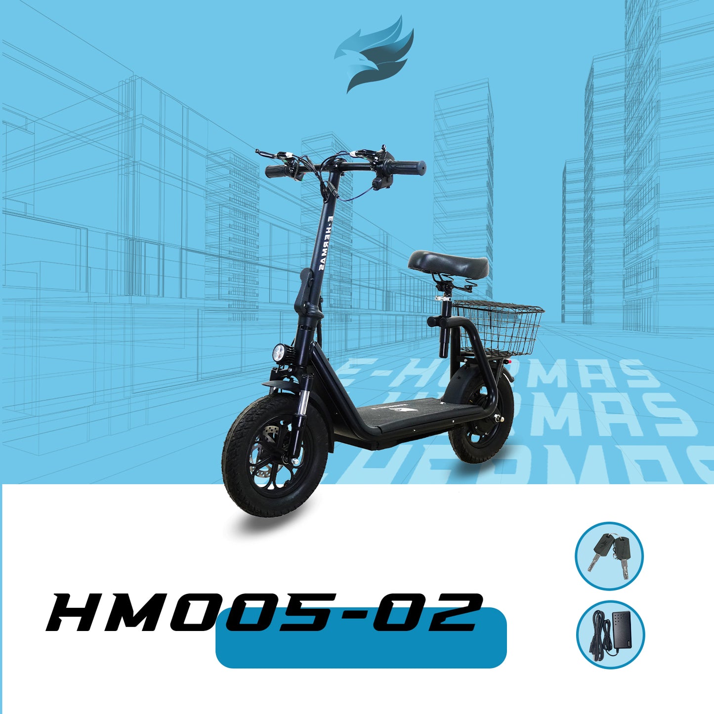 Scooter con asiento E-Hermas HM005-02