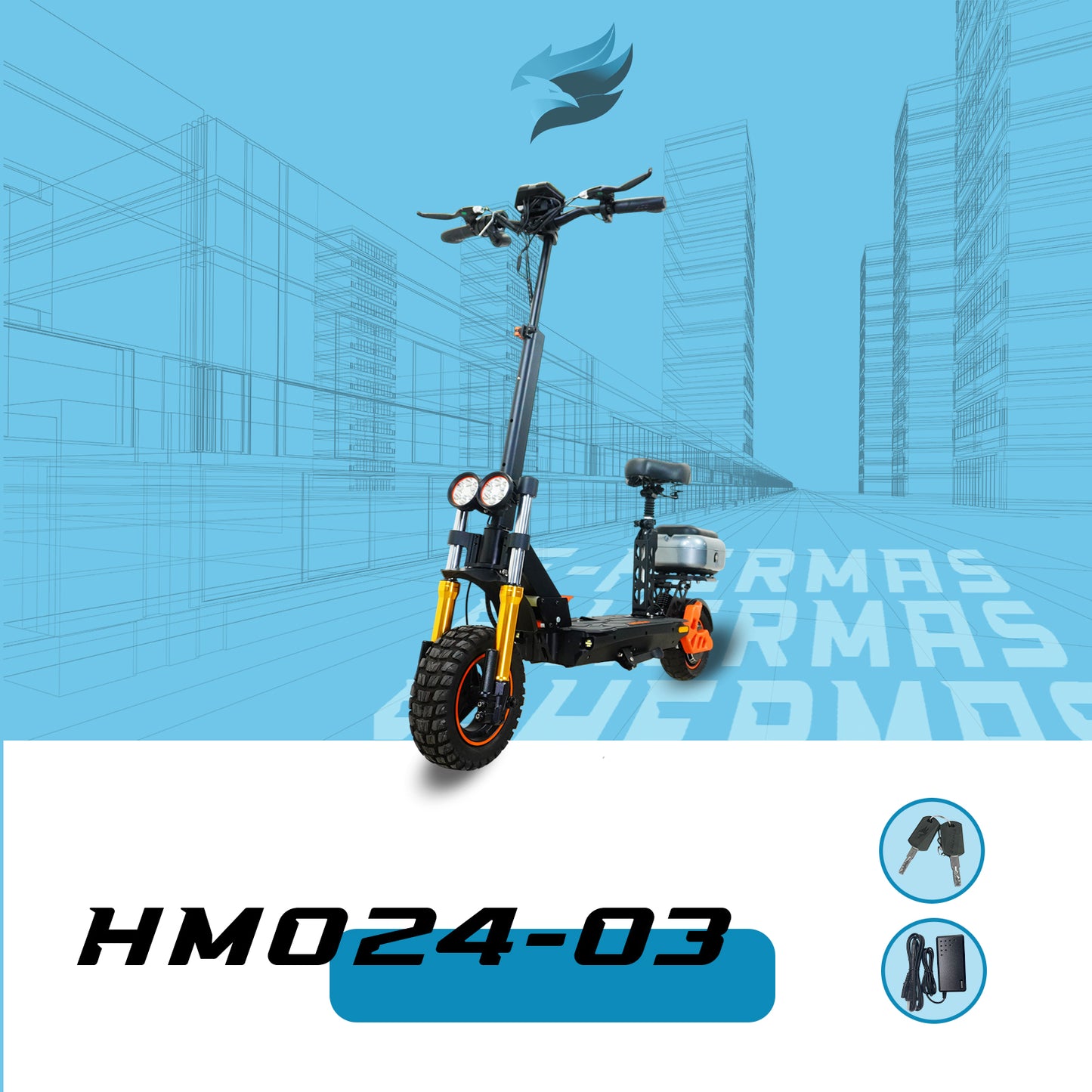 Scooter con doble asiento E-Hermas HM024-03