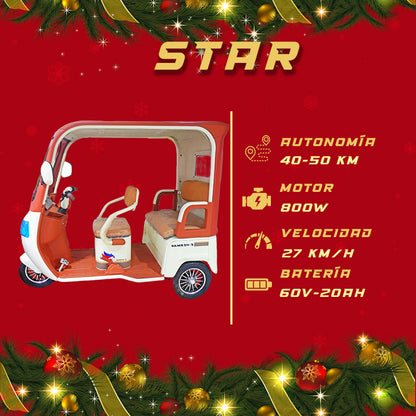 Triciclo Eléctrico con cámara E-Hermas Star Journey