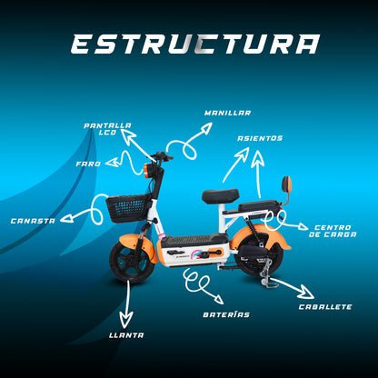 Moto bici eléctrica E-Hermas Tian Lai