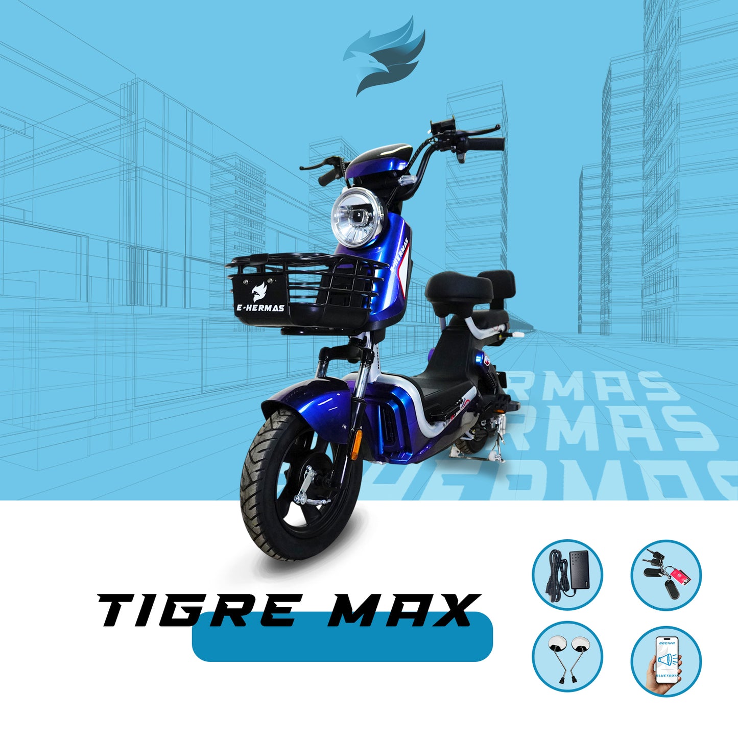 Moto bici eléctrica E-Hermas Tigre Max 1