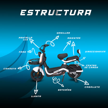 Moto bici eléctrica E-Hermas Tuhu max