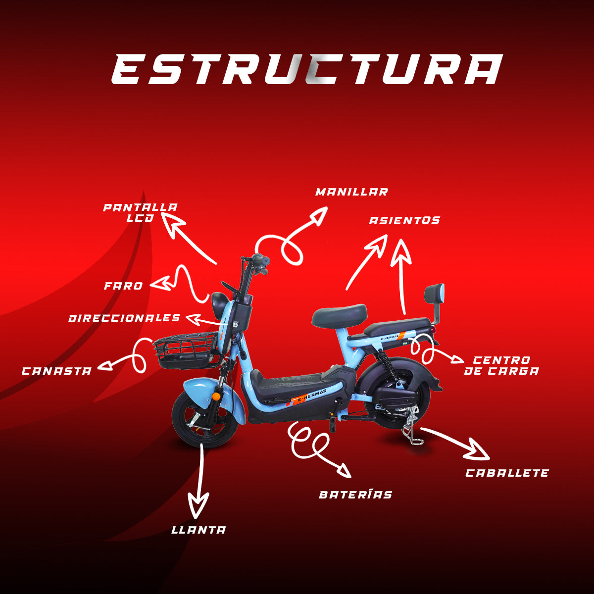 Moto bici eléctrica E-Hermas Urano