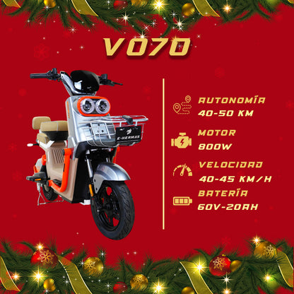 Moto bici eléctrica E-Hermas V70