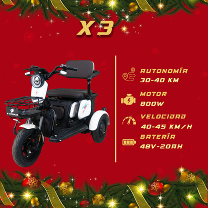 Triciclo Eléctrico E-Hermas X3